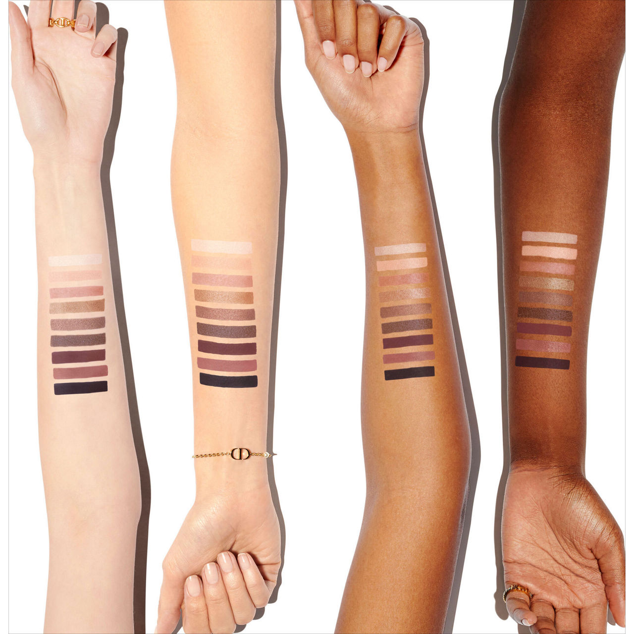 Dior Backstage Eye Palette texture and shade swatches close-up