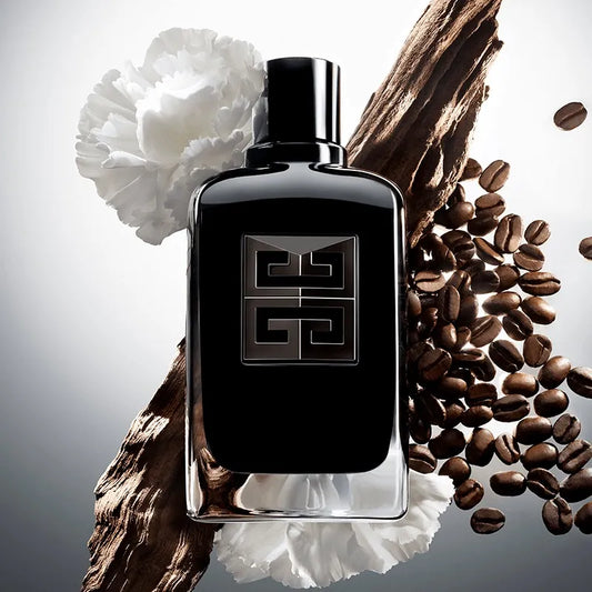 Givenchy Gentleman Society Eau de Parfum Extreme luxury men’s fragrance bottle with dark coffee, wood, and floral accords.