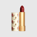 Gucci Rouge à Lèvres Voile lipstick in 25 Goldie Red with a vintage floral patterned case at ZARÉ Cosmetics
