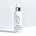 Color Wow Dream Cocktail Coconut-Infused Leave-In Treatment bottle shown with before and after transformation from dry frizzy hair to smooth shiny hydrated hair