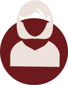 Minimalist woman face graphic avatar icon inside a maroon circular logo backdrop at ZARÉ Cosmetics