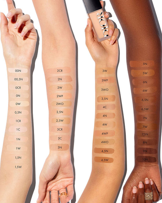 Dior Forever Skin Wear Foundation full shade range arm swatches