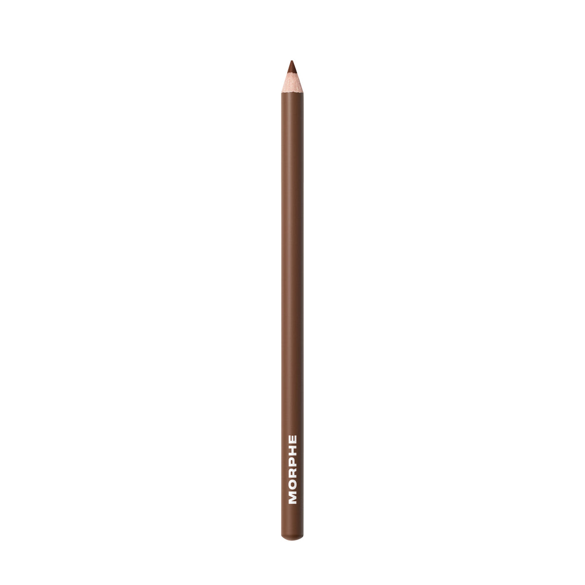 Morphe Signature Lip Pencil in Trendsetter, a sharpened rich warm brown lip pencil with MORPHE printed on the barrel