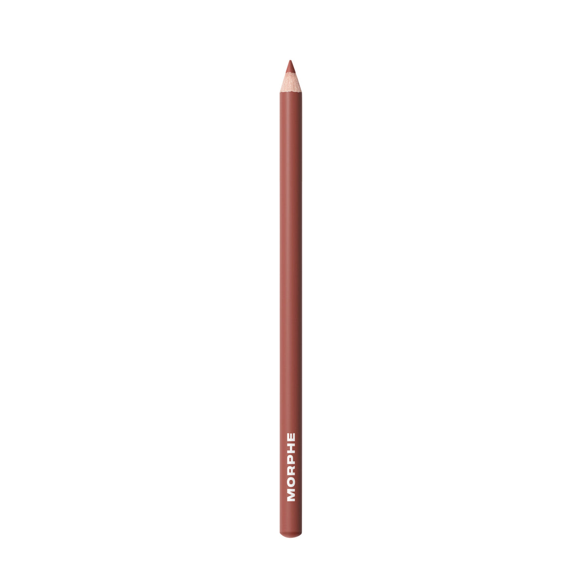 Morphe Signature Lip Pencil in Whipped, a sharpened muted mauve lip pencil with MORPHE printed on the barrel