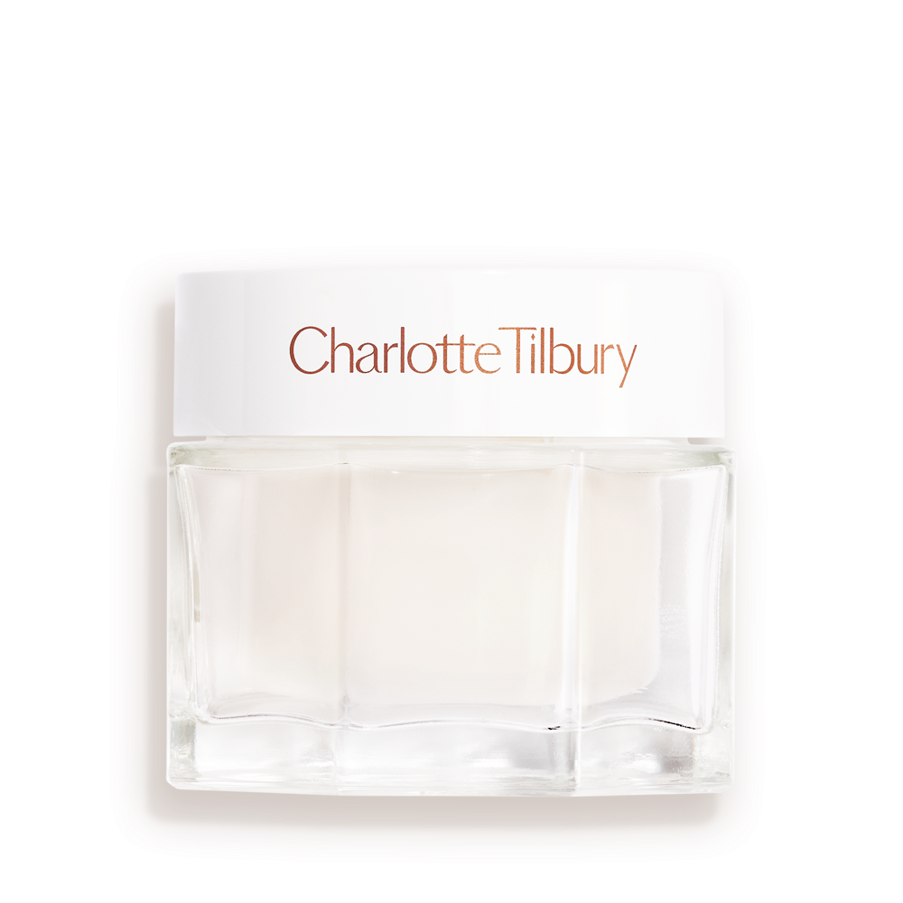 Charlotte Tilbury Magic Water Cream 50ml gel moisturizer jar with a clear glass base and white cap at ZARÉ Cosmetics