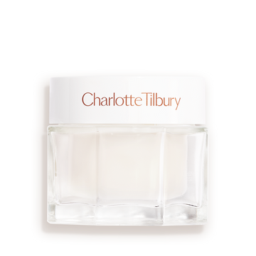 Charlotte Tilbury Magic Water Cream 50ml gel moisturizer jar with a clear glass base and white cap at ZARÉ Cosmetics