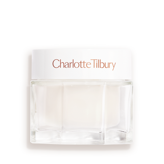 Charlotte Tilbury Magic Water Cream 50ml gel moisturizer jar with a clear glass base and white cap at ZARÉ Cosmetics