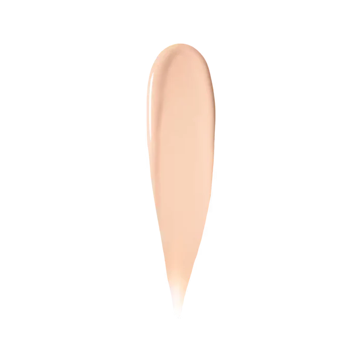 Liquid foundation swatch in shade Warm Porcelain with a smooth texture isolated on a white background for ZARÉ Cosmetics