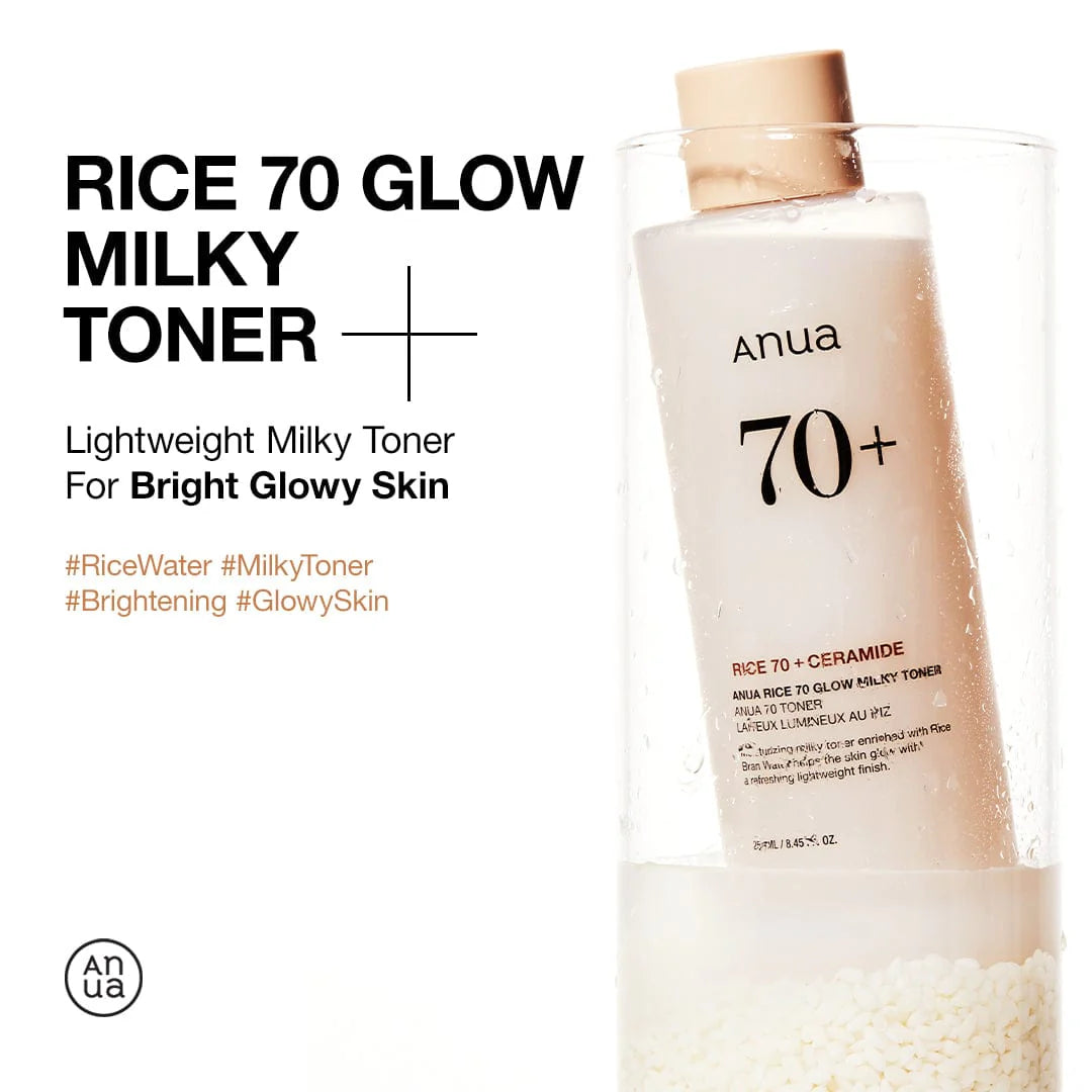 Anua - Rice 70 Ceramide Glowy Milky Toner 250ml