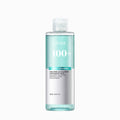Anua PDRN 100 Hyaluronic Acid Booster Toner bottle with aqua-blue liquid showing hydrating glass-skin toner formula in transparent packaging.