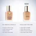 Estée Lauder Double Wear original versus new foundation formula comparison chart available on ZARÉ Cosmetics