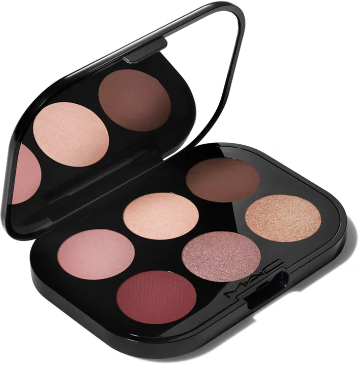 MAC cosmetics 6-shade neutral eyeshadow palette featuring matte and shimmer pink tones at ZARÉ Cosmetics