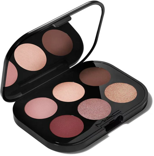 MAC cosmetics 6-shade neutral eyeshadow palette featuring matte and shimmer pink tones at ZARÉ Cosmetics