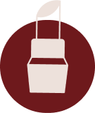Minimalist matte lipstick tube icon bullet graphic inside a maroon circular logo backdrop at ZARÉ Cosmetics