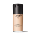 MAC Studio Fix Fluid SPF 15 24HR matte foundation bottle with pump isolated on white background at ZARÉ Cosmetics