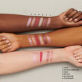 MAC Connect In Colour eyeshadow arm swatches from shades 1 to 6 on three different skin tones at ZARÉ Cosmetics