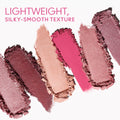 MAC cosmetics silky-smooth matte and shimmer eyeshadow texture swatches in vibrant pink and berry shades at ZARÉ Cosmetics
