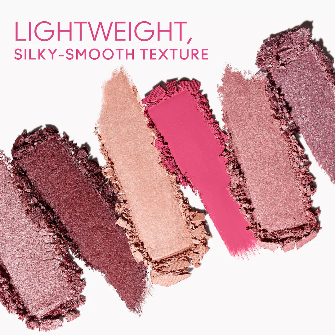 MAC cosmetics silky-smooth matte and shimmer eyeshadow texture swatches in vibrant pink and berry shades at ZARÉ Cosmetics