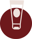 Minimalist cosmetic squeeze tube icon with an oval graphic design inside a maroon circular logo backdrop at ZARÉ Cosmetics