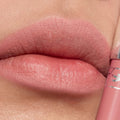 YSL Lovenude Kiss Shaper lip liner application on lips