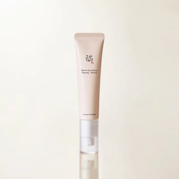 Beauty of Joseon Revive Eye Serum tube showing beige packaging with Ginseng + Retinal branding on clean white background.