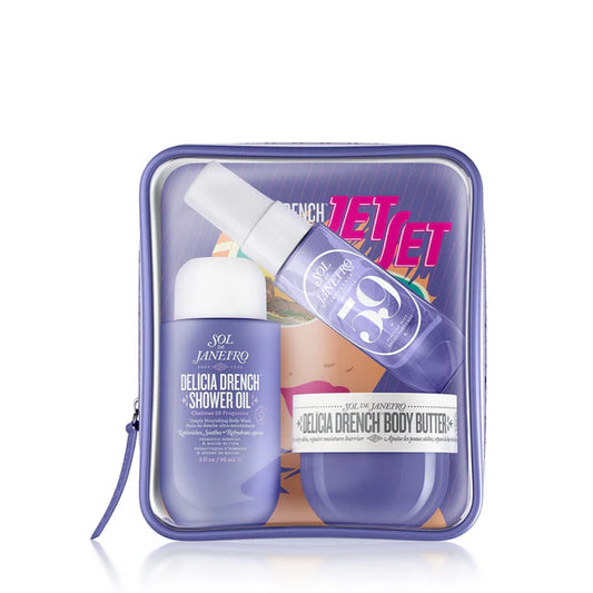Sol de Janeiro Delicia Drench Jet Set travel pack with shower oil, body butter, and mist 59 at ZARÉ Cosmetics