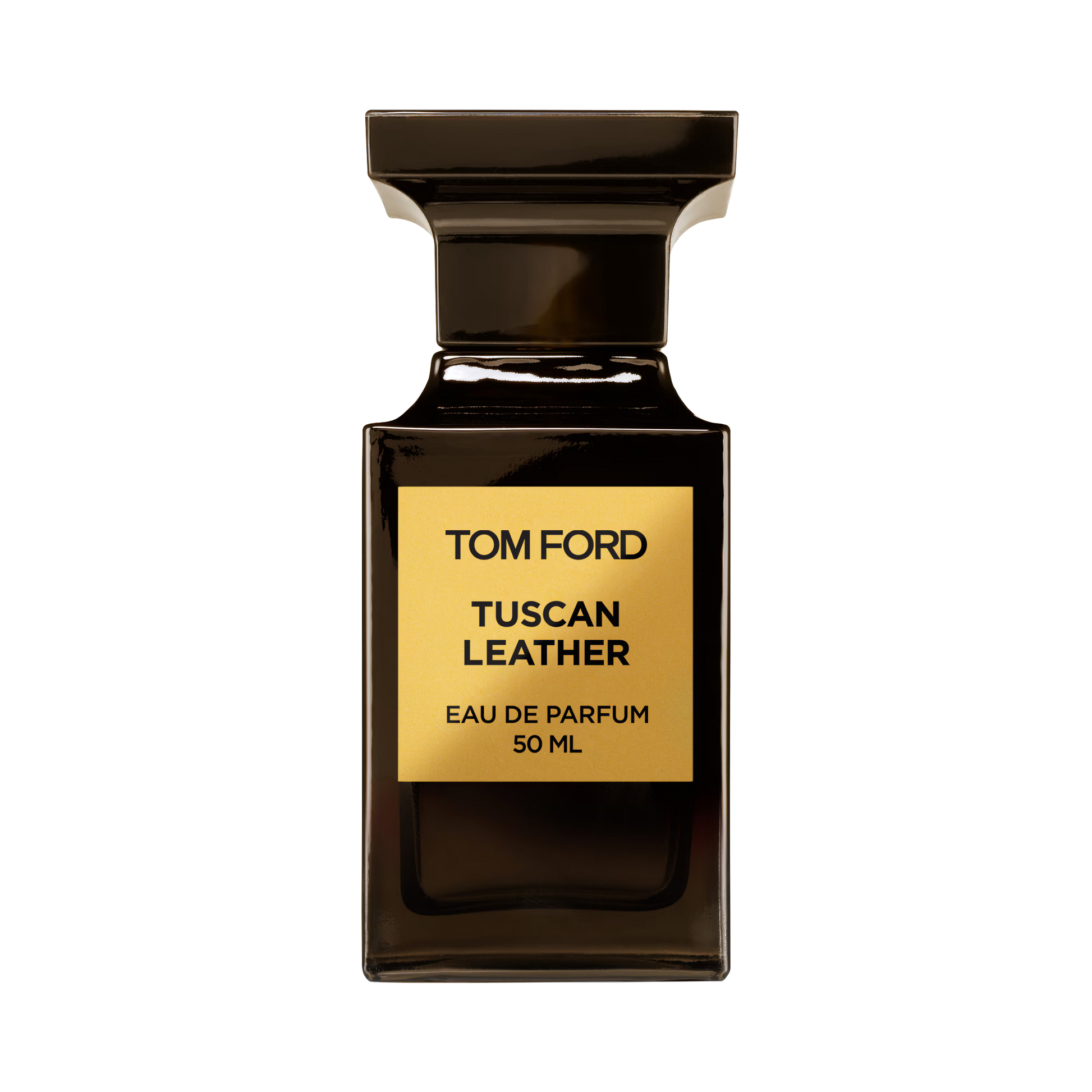 Tom Ford Tuscan Leather Eau de Parfum 30ml bottle on black background.