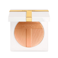 Tom Ford Soleil Glow Highlighter in 03 Portofino compact on black background.