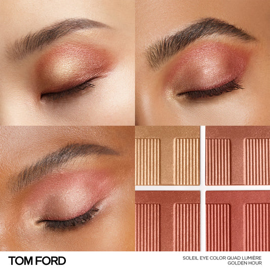 Eye makeup look using Tom Ford Soleil Eye Colour Quad Lumière Golden Hour shades.