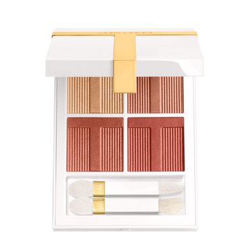 Tom Ford Soleil Eye Colour Quad Lumière in 40 Golden Hour palette on black background.