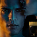 Tom Ford Noir Extreme campaign banner featuring models with dramatic lighting and a perfume bottle at ZARÉ Cosmetics