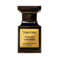 Tom Ford Tuscan Leather Eau de Parfum 30ml bottle on black background.