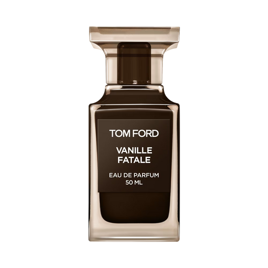 Tom Ford Vanille Fatale Eau de Parfum 30ml bottle on black background.