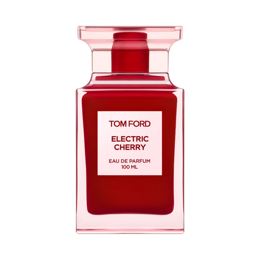 Tom Ford Electric Cherry Eau De Parfum 100ml bottle isolated on a white background at ZARÉ Cosmetics.
