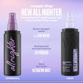Urban Decay All Nighter original and new natural finish makeup setting spray bottles comparison on ZARÉ Cosmetics